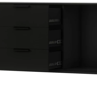 Kombinierte Kommode PHAEDRA – Schwarz / Eiche Artisan