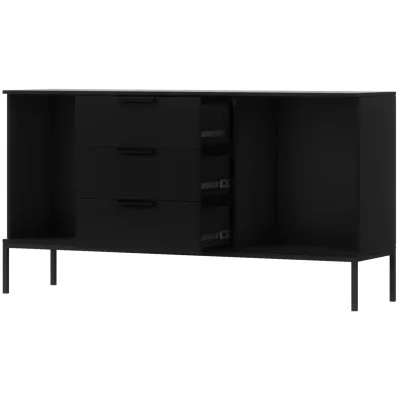 Kombinierte Kommode PHAEDRA – Schwarz / Eiche Artisan
