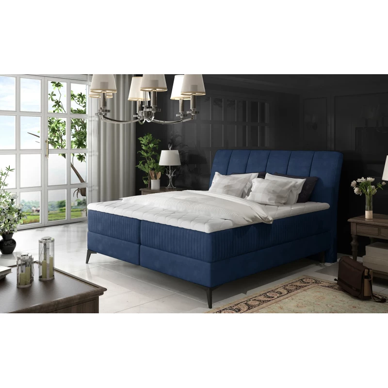 Kontinentales Bett mit Stauraum 180x200 MODRIVA - hellblau