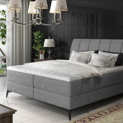 Kontinentales Bett mit Stauraum 180x200 MODRIVA - grau 2
