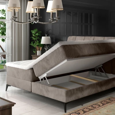 Kontinentales Bett mit Stauraum 180x200 MODRIVA - beige