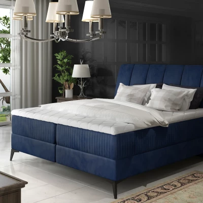 Kontinentales Bett mit Stauraum 180x200 MODRIVA - dunkelblau