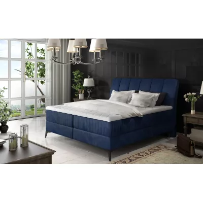 Kontinentales Bett mit Stauraum 180x200 MODRIVA - dunkelblau