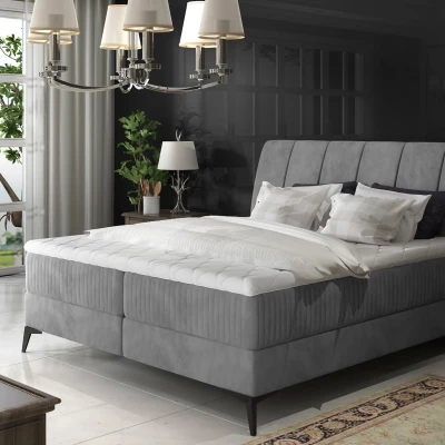 Kontinentales Bett mit Stauraum 180x200 MODRIVA - Dunkelgrau