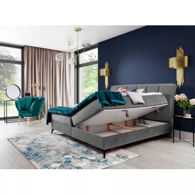 Kontinentales Bett mit Stauraum 180x200 MODRIVA - Dunkelgrau