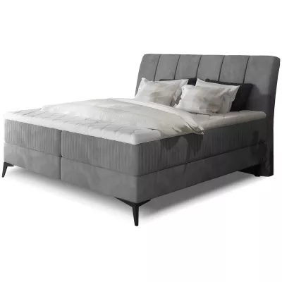 Kontinentales Bett mit Stauraum 180x200 MODRIVA - Dunkelgrau