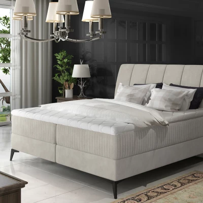 Kontinentales Bett mit Stauraum 180x200 MODRIVA - hellgrau