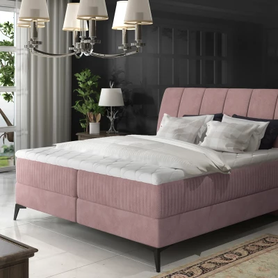 Kontinentales Bett mit Stauraum 180x200 MODRIVA - hellrosa