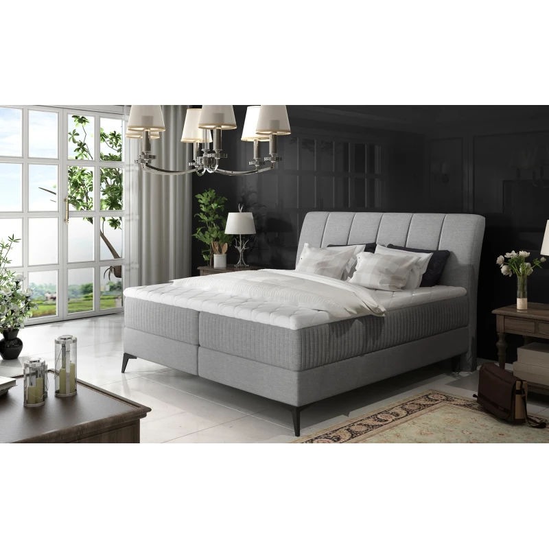 Kontinentales Bett mit Stauraum 180x200 MODRIVA - grau 1