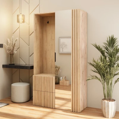 Flurwand SELESTIA – handgefertigte Eiche