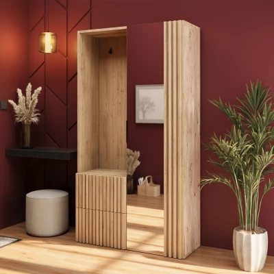 Flurwand SELESTIA – handgefertigte Eiche