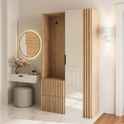 Flurwand SELESTIA – handgefertigte Eiche