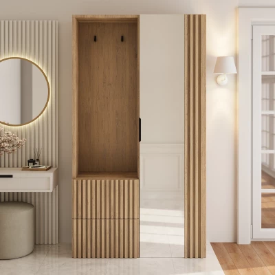 Flurwand SELESTIA – handgefertigte Eiche