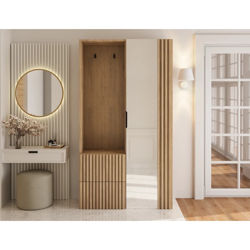 Flurwand SELESTIA – handgefertigte Eiche