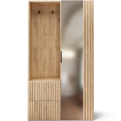 Flurwand SELESTIA – handgefertigte Eiche