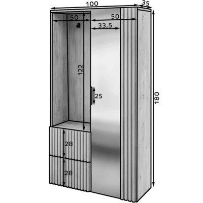 Flurwand SELESTIA – handgefertigte Eiche