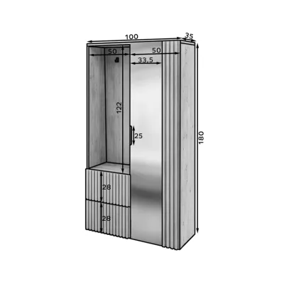 Flurwand SELESTIA – handgefertigte Eiche