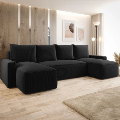 SOFTA U-förmiges Schlafsofa - schwarz 2