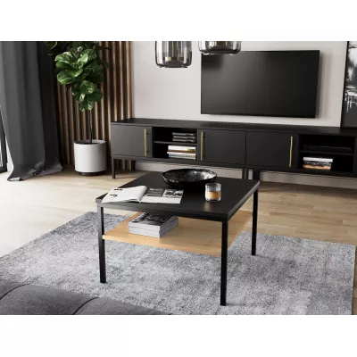 CYPBELINE Couchtisch – Schwarz / Eiche (handwerklich)