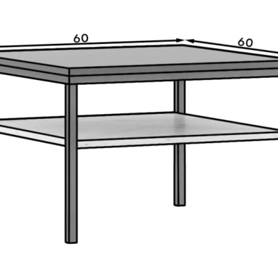 CYPBELINE Couchtisch – Schwarz / Eiche (handwerklich)