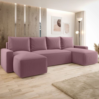 SOFTA U-förmiges Schlafsofa – Dunkelrosa