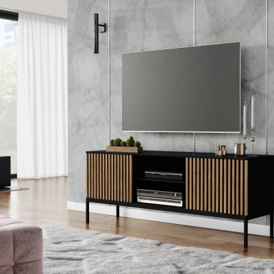 TV-Ständer PHAEDRA – Schwarz / Eiche (Artisan)
