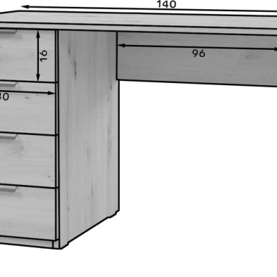 Schreibtisch mit Schubladen ICARION – Eichenholz