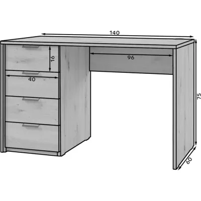 Schreibtisch mit Schubladen ICARION – Eichenholz