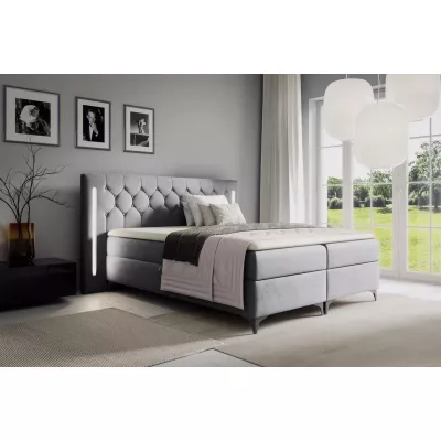 Hochbett ELIANE 120x220 mit LED-Beleuchtung – Grau + GRATIS Matratzenauflage