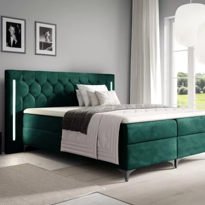 Hochbett ELIANE 120x220 mit LED-Beleuchtung – grün + GRATIS Matratzenauflage