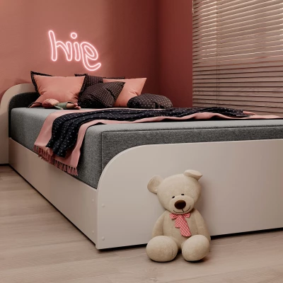 Kinderbett 80x190 SNUGORIA 1 - grau / linke Ausführung