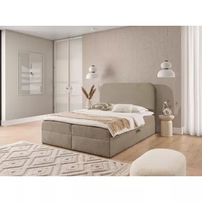 Einzelbett (120x220 cm) GADALUPA - grau + Matratzenauflage