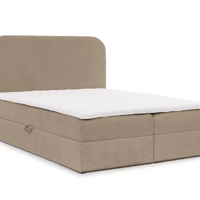 Einzelbett (120x220 cm) GADALUPA - grau + Matratzenauflage