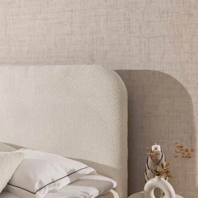 Einzelbett (120x220 cm) GADALUPA - grau + Matratzenauflage