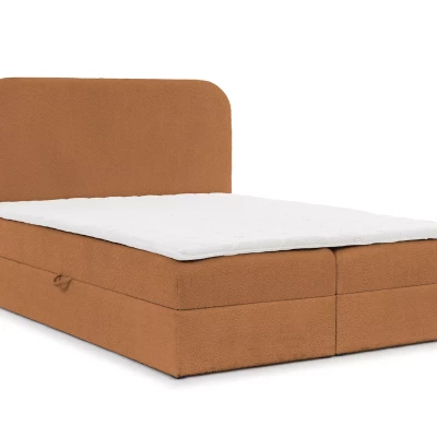 Einzelbett (120x220 cm) GADALUPA - braun + Matratzenauflage