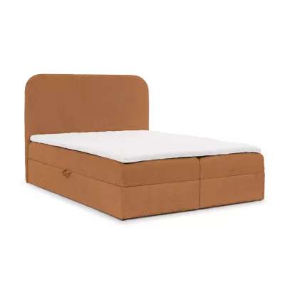 Einzelbett (120x220 cm) GADALUPA - braun + Matratzenauflage