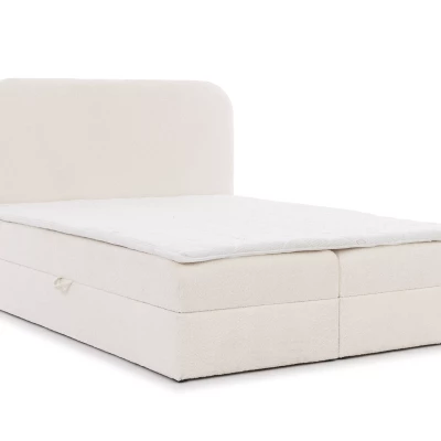 Einzelbett (120 x 220 cm) GADALUPA - Creme + Matratzenauflage