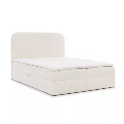 Einzelbett (120 x 220 cm) GADALUPA - Creme + Matratzenauflage