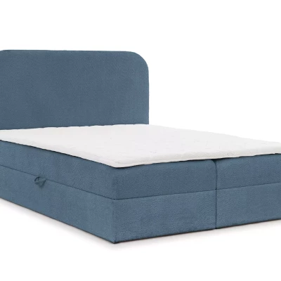 Einzelbett (120x220 cm) GADALUPA - blau + Matratzenauflage
