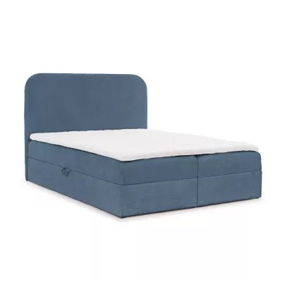 Einzelbett (120x220 cm) GADALUPA - blau + Matratzenauflage