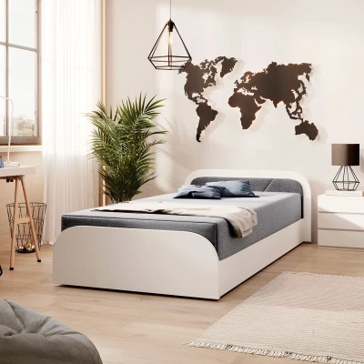 Kinderbett 80x190 SNUGORIA 1 - grau / echtes Design