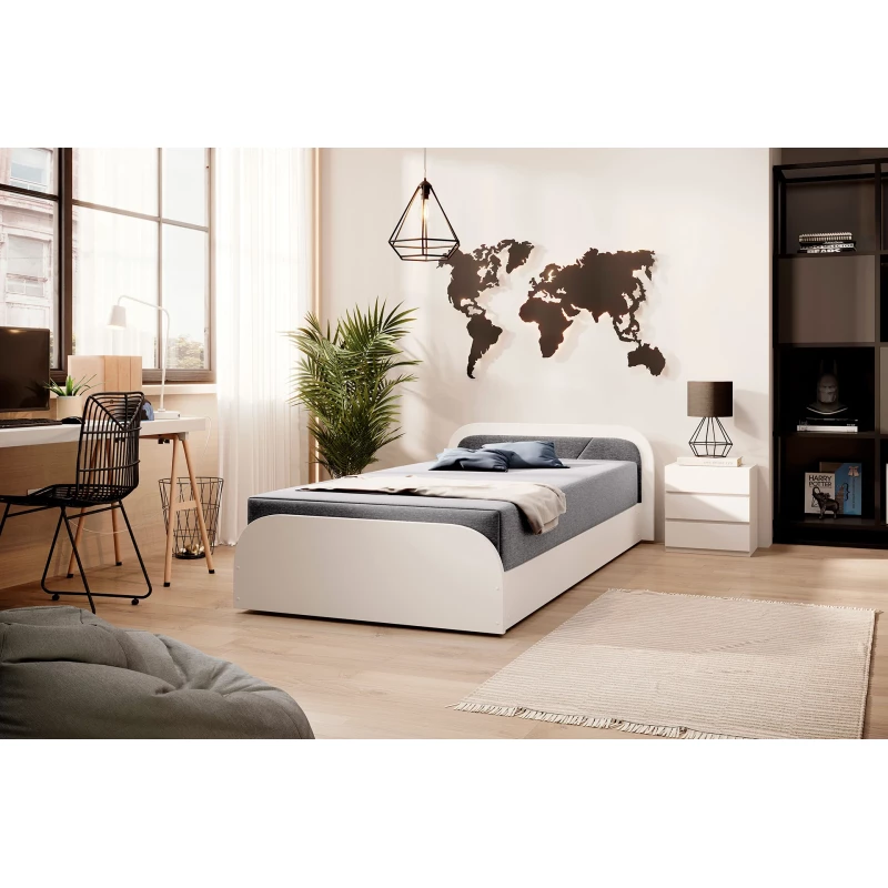 Kinderbett 80x190 SNUGORIA 1 - grau / echtes Design