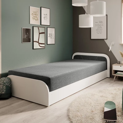 Kinderbett 80x190 SNUGORIA 1 - grau / echtes Design