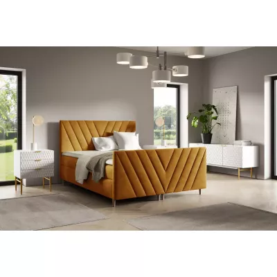 Kontinentales Bett 120x220 ANAMARI PLUS - Honig + GRATIS Matratzenauflage