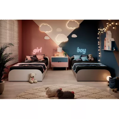 Kinderbett 80x190 SNUGORIA 1 - dunkelgrau / echtes Design