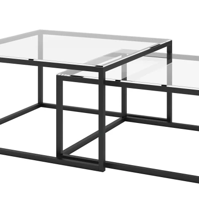 MALRIK Couchtisch-Set - transparent / schwarz