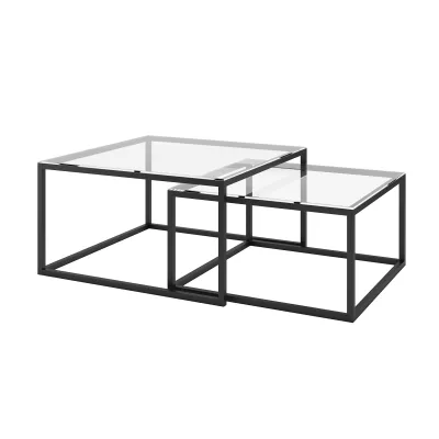 MALRIK Couchtisch-Set - transparent / schwarz