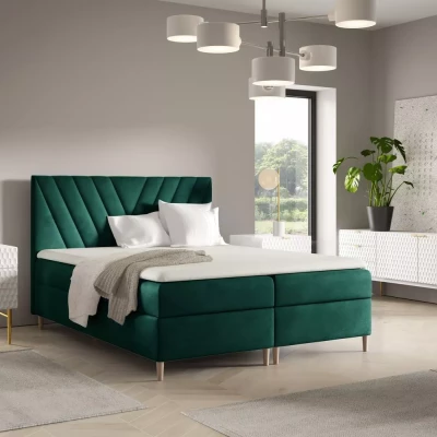Kontinentales Bett 120x220 ANAMARI - grün + GRATIS Matratzenauflage