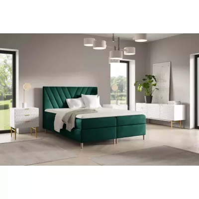 Kontinentales Bett 120x220 ANAMARI - grün + GRATIS Matratzenauflage