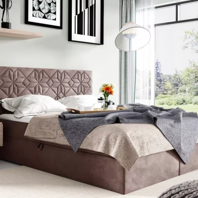 Einzelbett KVETA – 120 x 220 cm, braun, 2 Stück + GRATIS Matratzenauflage